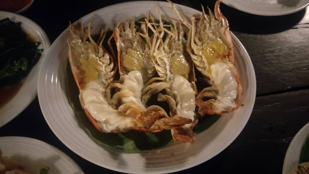 Grilled Giant River Prawns