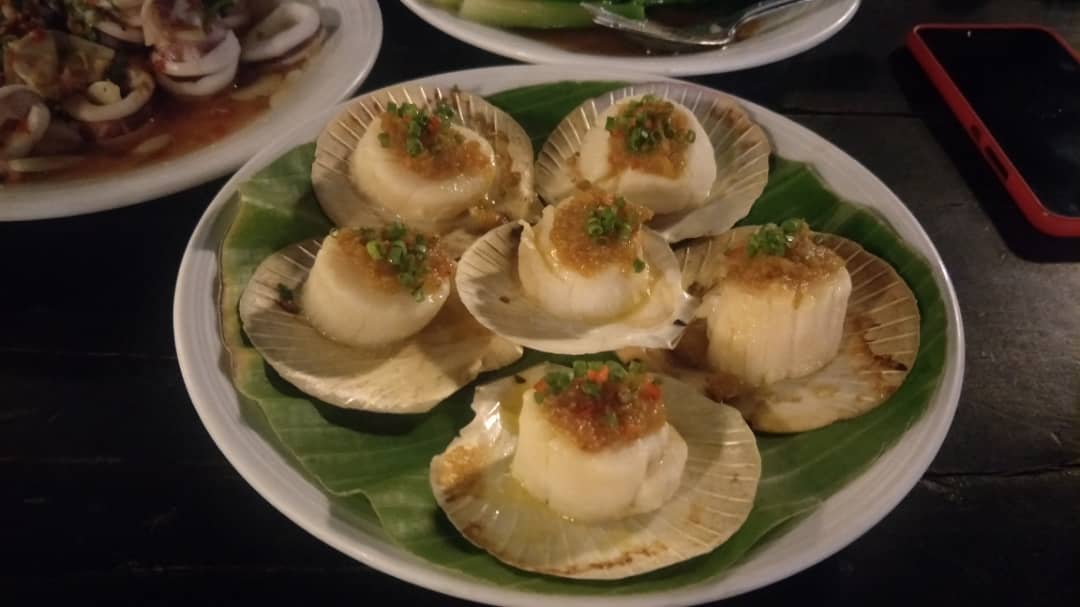 Grilled Scallop Toppep with Fish Eggs